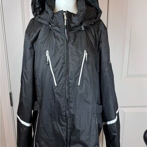 ZeroXposur Women’s 1X Ski Jacket Black Waterproof Removable Hood Outerwear Coat